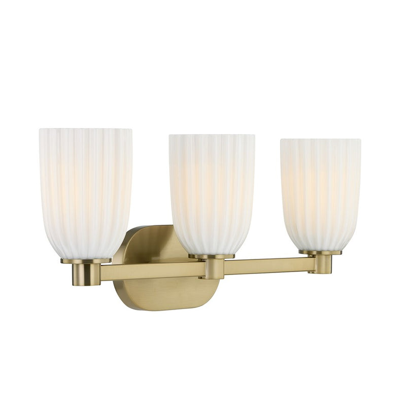 Savoy House Essentials Baldwin 3 Lt Bath Sconce, Noble Brass