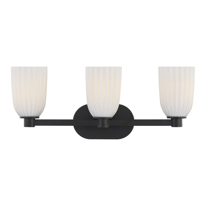 Savoy House Essentials Baldwin 3 Lt Bath Sconce, Matte Black
