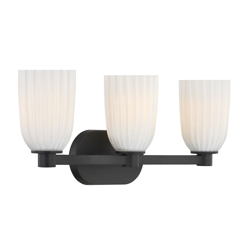 Savoy House Essentials Baldwin 3 Lt Bath Sconce, Matte Black