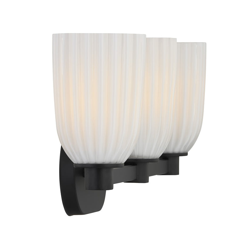Savoy House Essentials Baldwin 3 Lt Bath Sconce, Matte Black