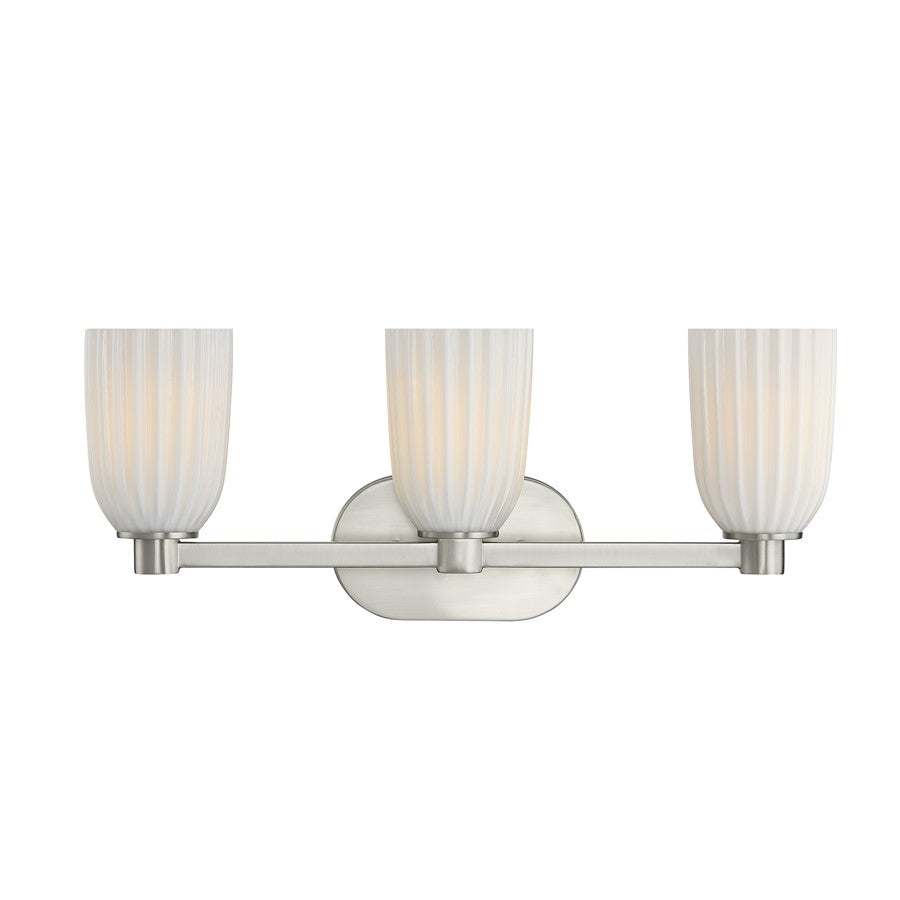 Savoy House Essentials Baldwin 3 Lt Bath Sconce, Satin Nickel - 8-1245-3-SN