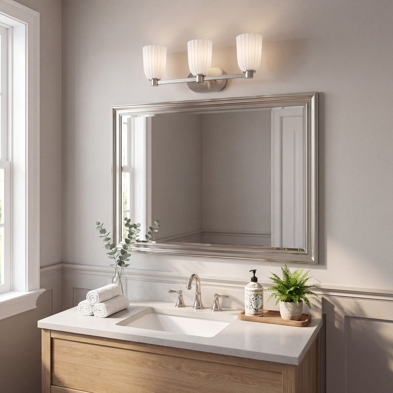 Savoy House Essentials Baldwin 3 Lt Bath Sconce, Satin Nickel