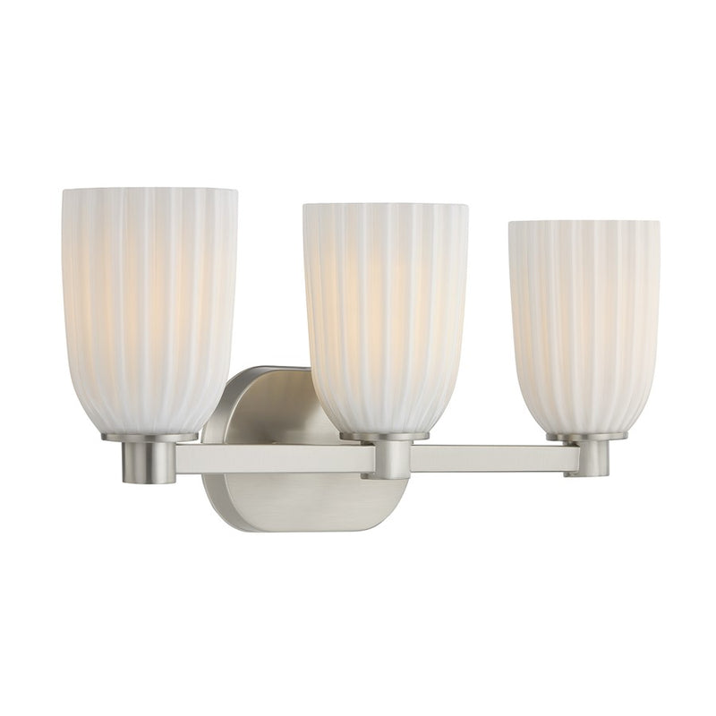 Savoy House Essentials Baldwin 3 Lt Bath Sconce, Satin Nickel