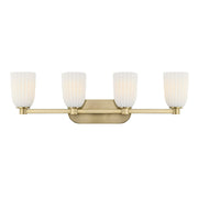 Savoy House Essentials Baldwin 4 Lt Bath Sconce, Noble Brass - 8-1245-4-127