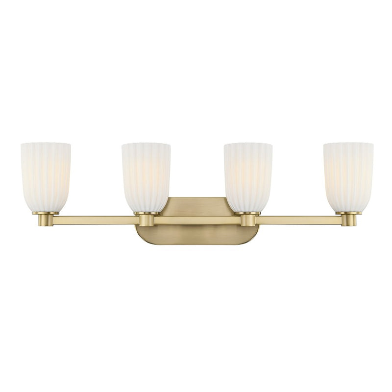 Savoy House Essentials Baldwin 4 Lt Bath Sconce, Noble Brass