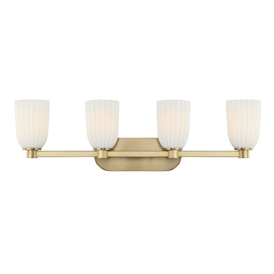 Savoy House Essentials Baldwin 4 Lt Bath Sconce, Noble Brass - 8-1245-4-127