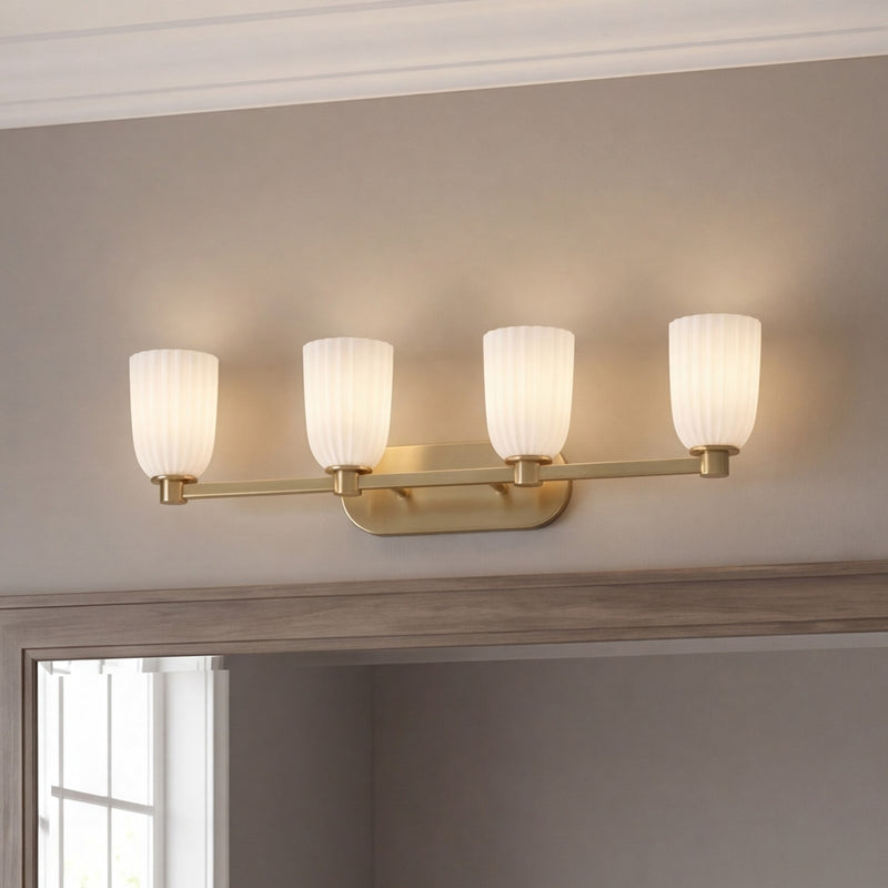 Savoy House Essentials Baldwin 4 Lt Bath Sconce, Noble Brass