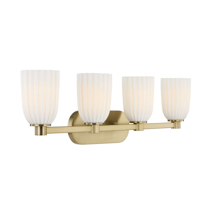 Savoy House Essentials Baldwin 4 Lt Bath Sconce, Noble Brass