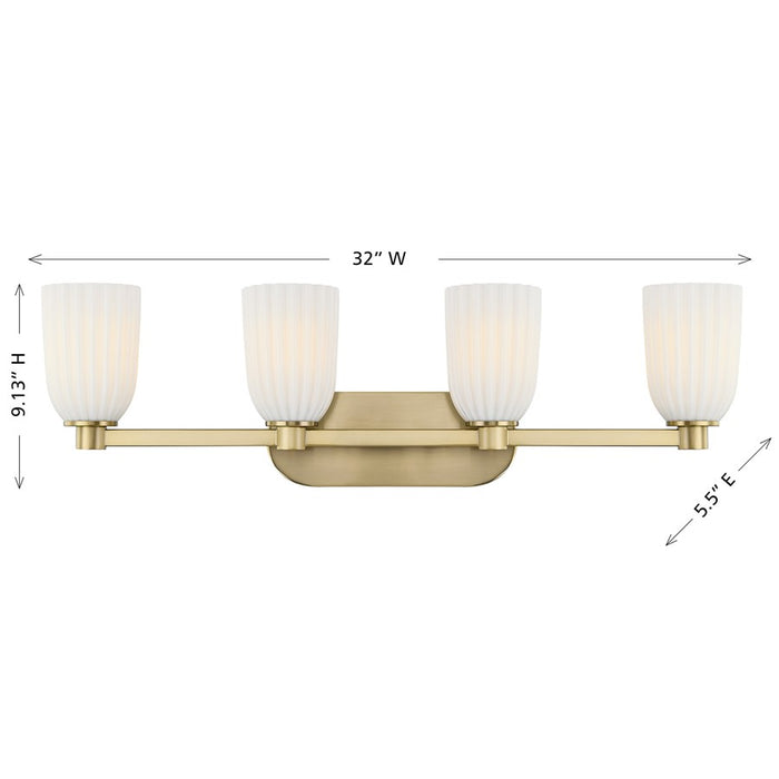 Savoy House Essentials Baldwin 4 Lt Bath Sconce, Noble Brass