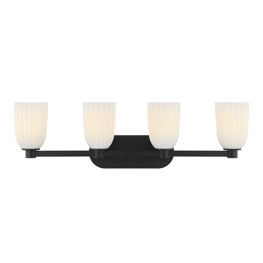 Savoy House Essentials Baldwin 4 Lt Bath Sconce, Matte Black - 8-1245-4-BK