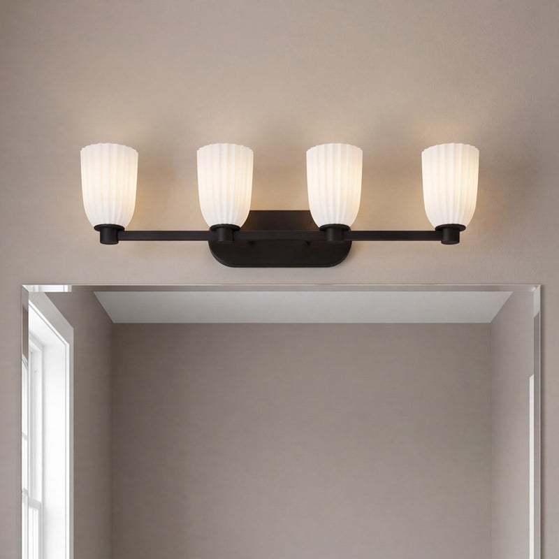 Savoy House Essentials Baldwin 4 Lt Bath Sconce, Matte Black