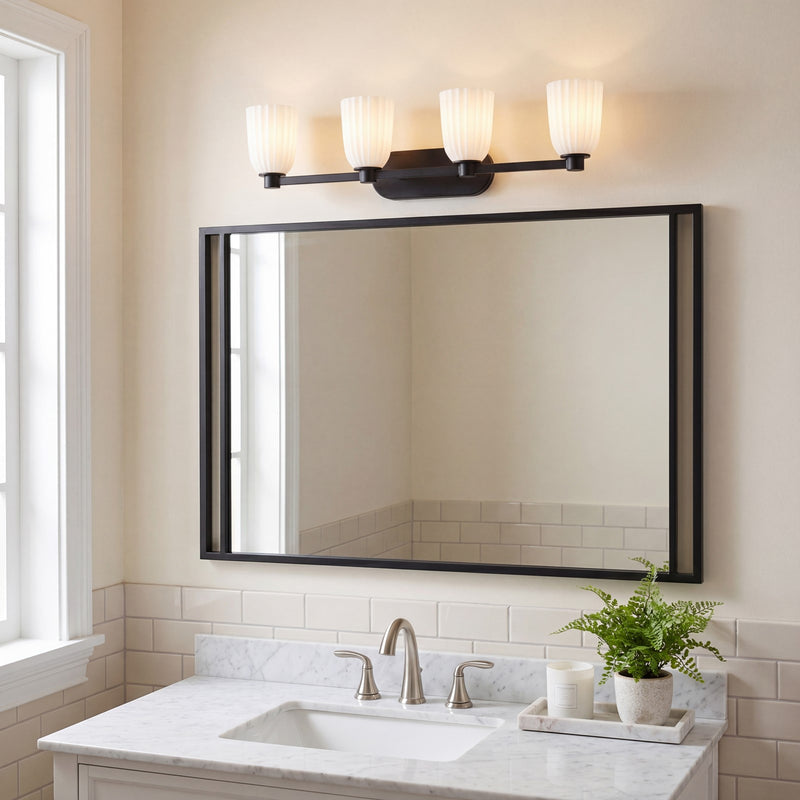 Savoy House Essentials Baldwin 4 Lt Bath Sconce, Matte Black