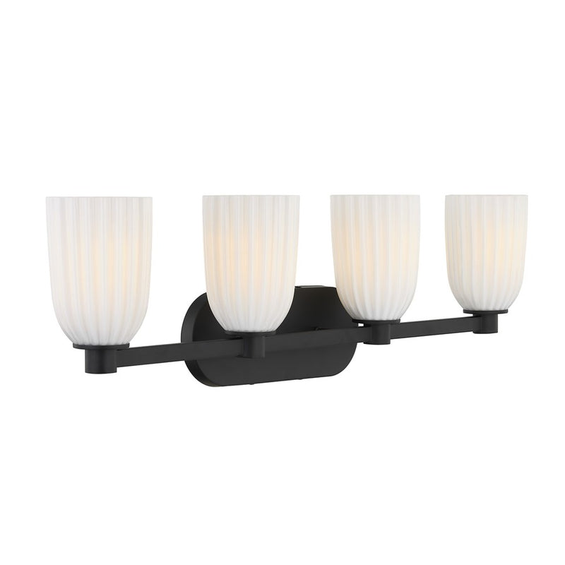 Savoy House Essentials Baldwin 4 Lt Bath Sconce, Matte Black