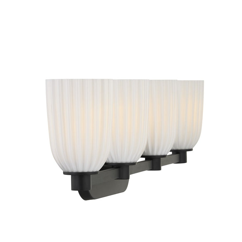 Savoy House Essentials Baldwin 4 Lt Bath Sconce, Matte Black