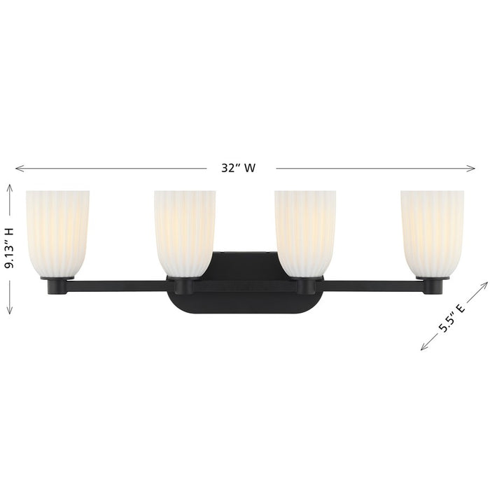 Savoy House Essentials Baldwin 4 Lt Bath Sconce, Matte Black