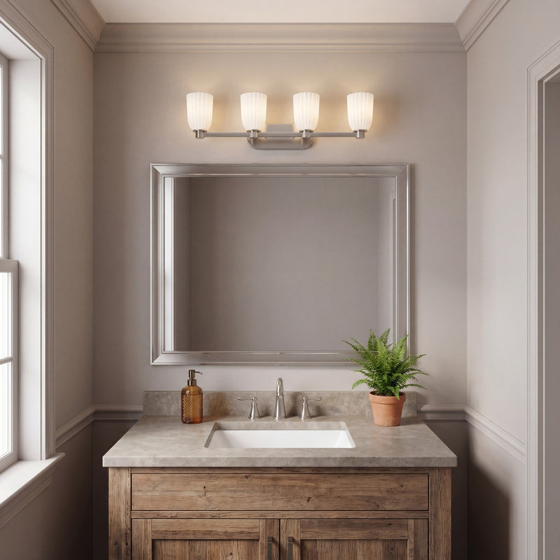 Savoy House Essentials Baldwin 4 Lt Bath Sconce, Satin Nickel