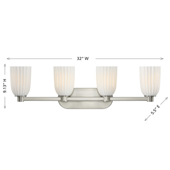 Savoy House Essentials Baldwin 4 Lt Bath Sconce, Satin Nickel