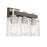 Savoy House Halifax 3Lt Bathroom Vanity Light, Nickel/Gray Wood