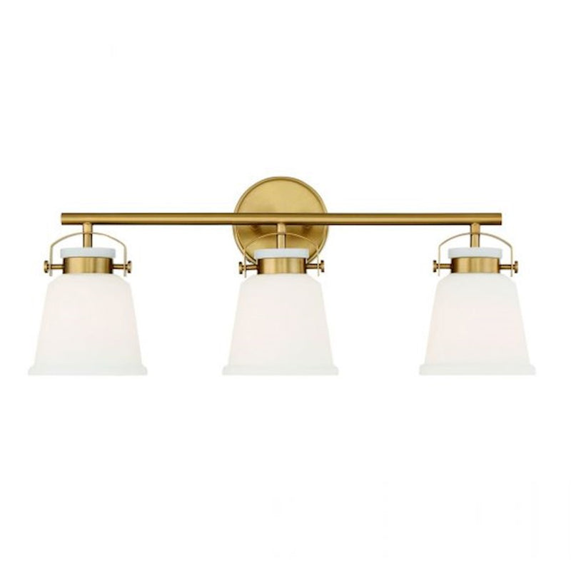 Savoy House Kaden 3-Light Bathroom Vanity Light, Warm Brass
