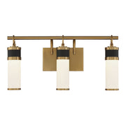 Savoy House Abel 3Lt LED Bathroom Vanity Light, Black/Brass - 8-1638-3-143