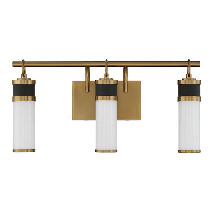 Savoy House Abel 3Lt LED Bathroom Vanity Light, Black/Brass