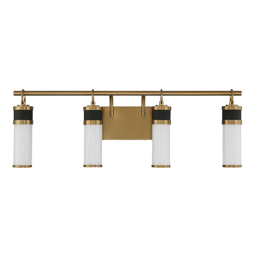 Savoy House Abel 4Lt LED Bathroom Vanity Light, Black/Brass