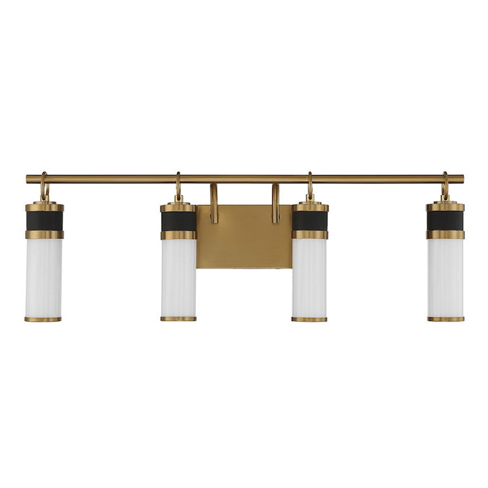 Savoy House Abel 4Lt LED Bathroom Vanity Light, Black/Brass