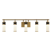 Savoy House Abel 5Lt LED Bathroom Vanity Light, Black/Brass - 8-1638-5-143