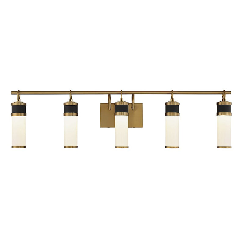 Savoy House Abel 5Lt LED Bathroom Vanity Light, Black/Brass