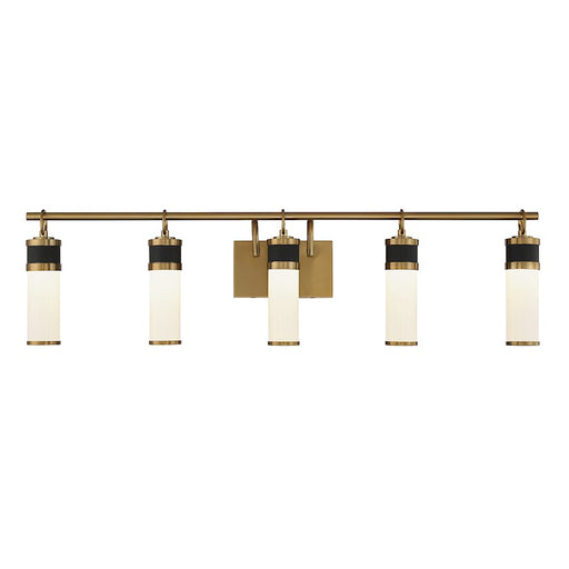 Savoy House Abel 5Lt LED Bathroom Vanity Light, Black/Brass - 8-1638-5-143