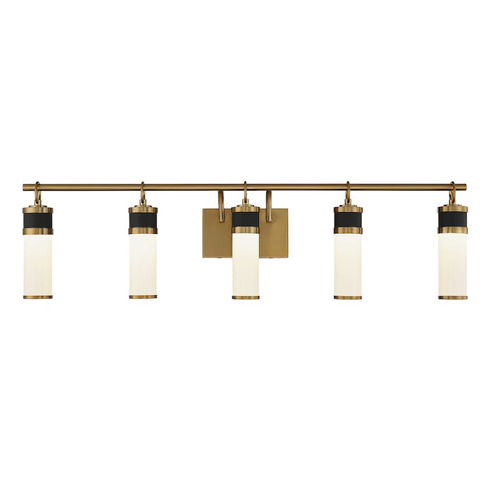 Savoy House Abel 5Lt LED Bathroom Vanity Light, Black/Brass - 8-1638-5-143