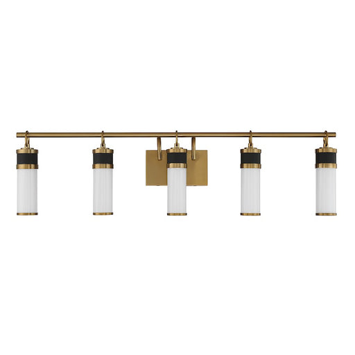Savoy House Abel 5Lt LED Bathroom Vanity Light, Black/Brass