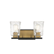Savoy House Sidney 2Lt Bathroom Vanity Light, Black/Brass - 8-1720-2-143