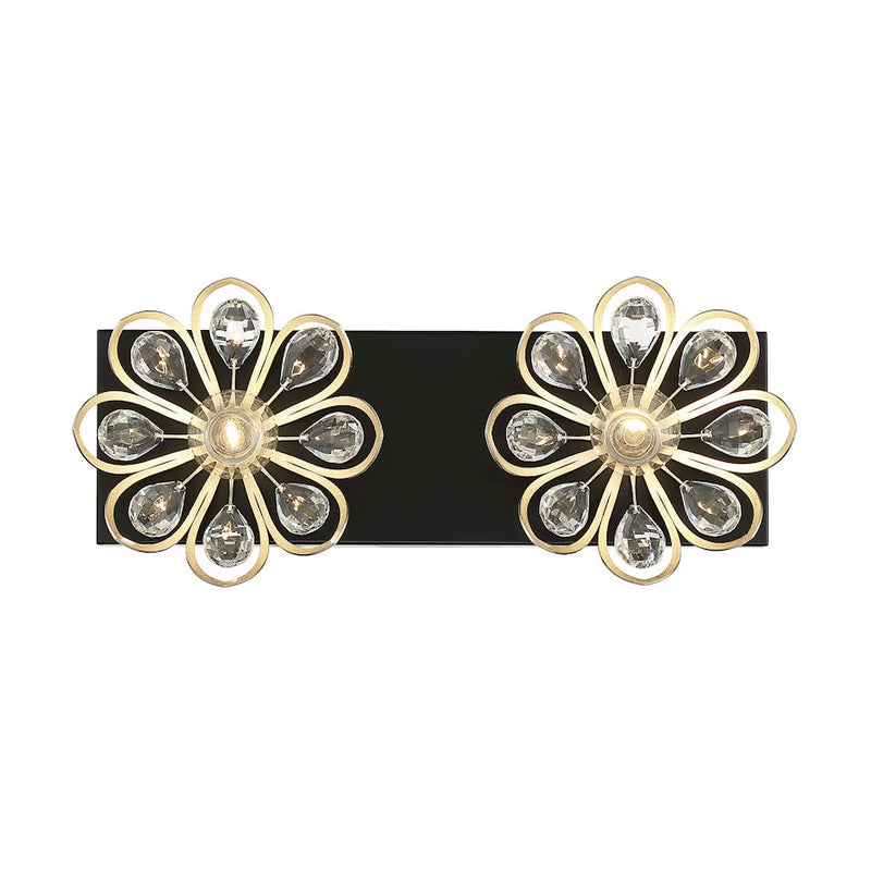 Savoy House Poppy 2 Light Vanity Light, Black