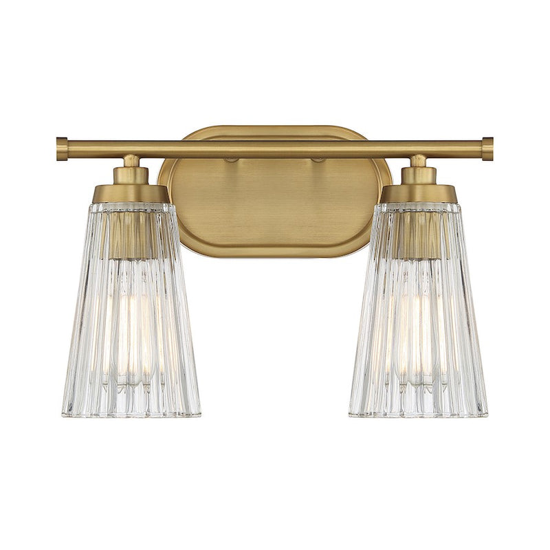 Savoy House Chantilly 2-Light Bathroom Vanity Light, Warm Brass