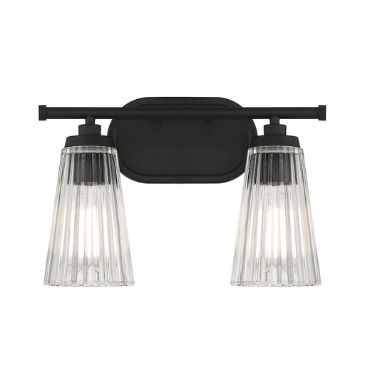 Savoy House Chantilly 2-Light Bathroom Vanity Light, Matte Black - 8-1745-2-BK