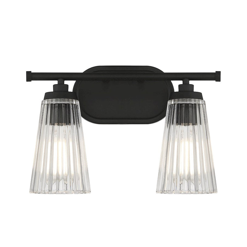 Savoy House Chantilly 2-Light Bathroom Vanity Light, Matte Black