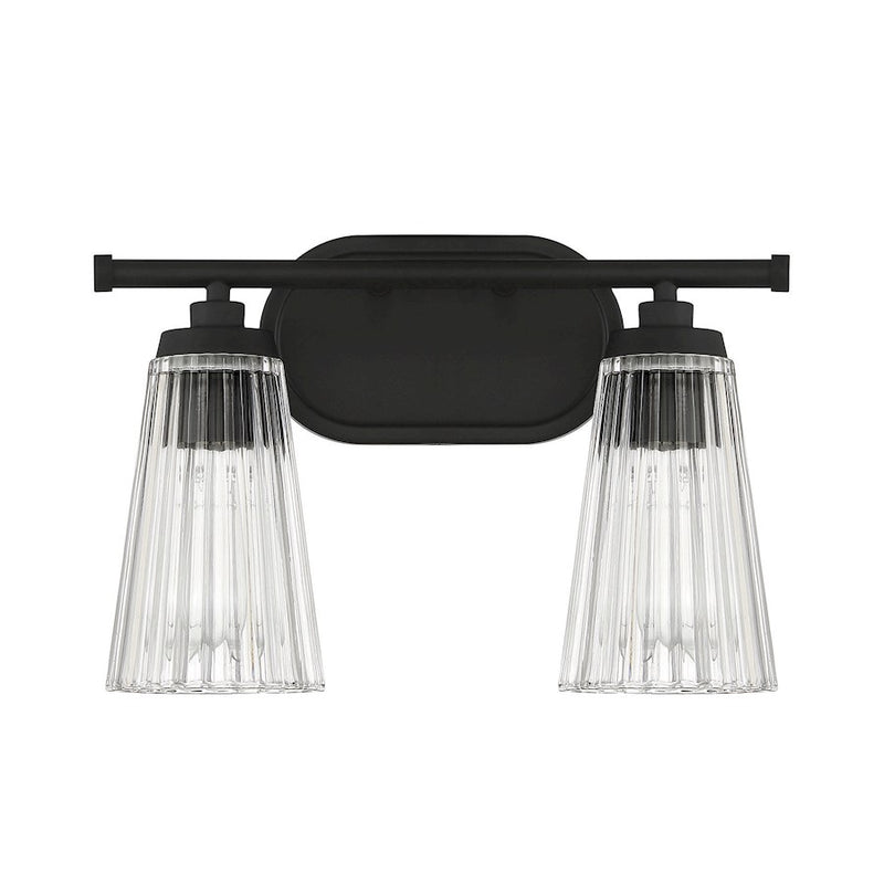 Savoy House Chantilly 2-Light Bathroom Vanity Light, Matte Black