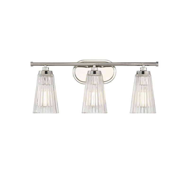Savoy House Chantilly 3Lt Bathroom Vanity Light, Nickel