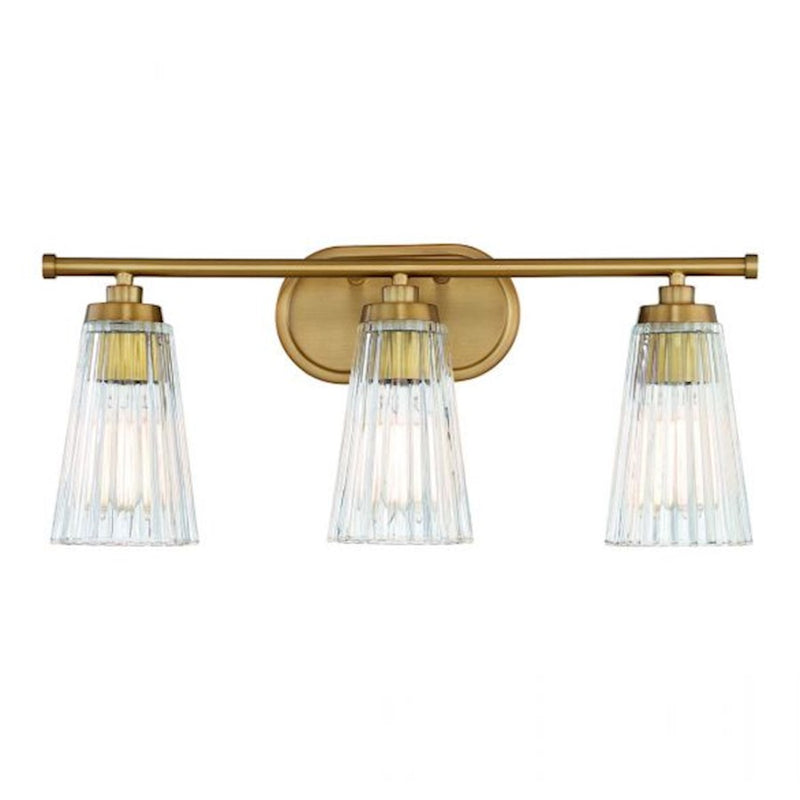 Savoy House Chantilly 3-Light Bathroom Vanity Light, Warm Brass