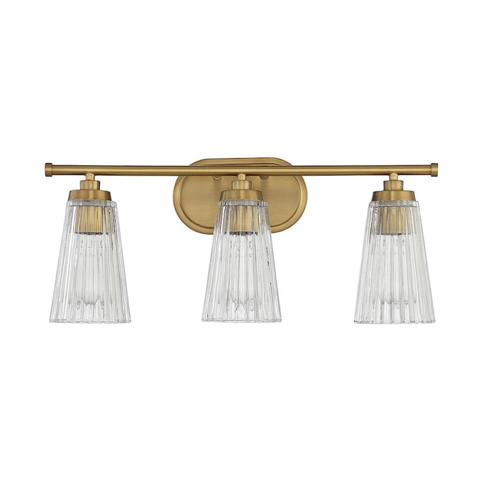 Savoy House Chantilly 3-Light Bathroom Vanity Light, Warm Brass