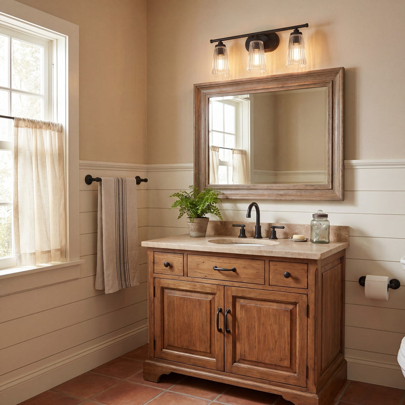 Savoy House Chantilly 3-Light Bathroom Vanity Light, Matte Black