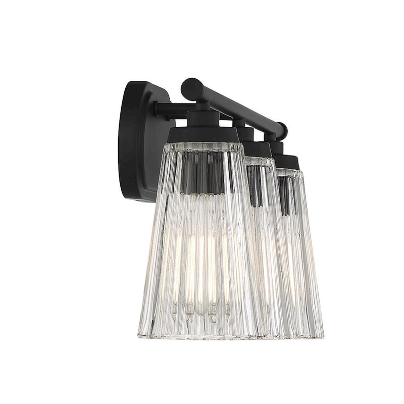 Savoy House Chantilly 3-Light Bathroom Vanity Light, Matte Black