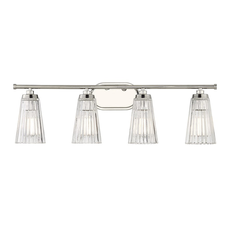 Savoy House Chantilly 4Lt Bathroom Vanity Light, Nickel
