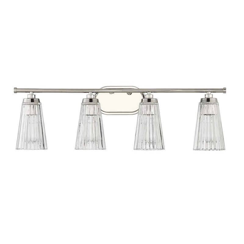 Savoy House Chantilly 4Lt Bathroom Vanity Light, Nickel