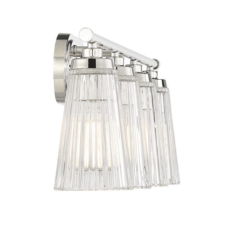 Savoy House Chantilly 4Lt Bathroom Vanity Light, Nickel