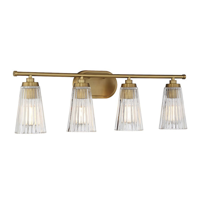 Savoy House Chantilly 4-Light Bathroom Vanity Light, Warm Brass