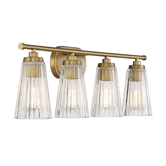 Savoy House Chantilly 4-Light Bathroom Vanity Light, Warm Brass