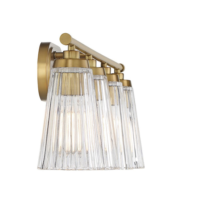 Savoy House Chantilly 4-Light Bathroom Vanity Light, Warm Brass