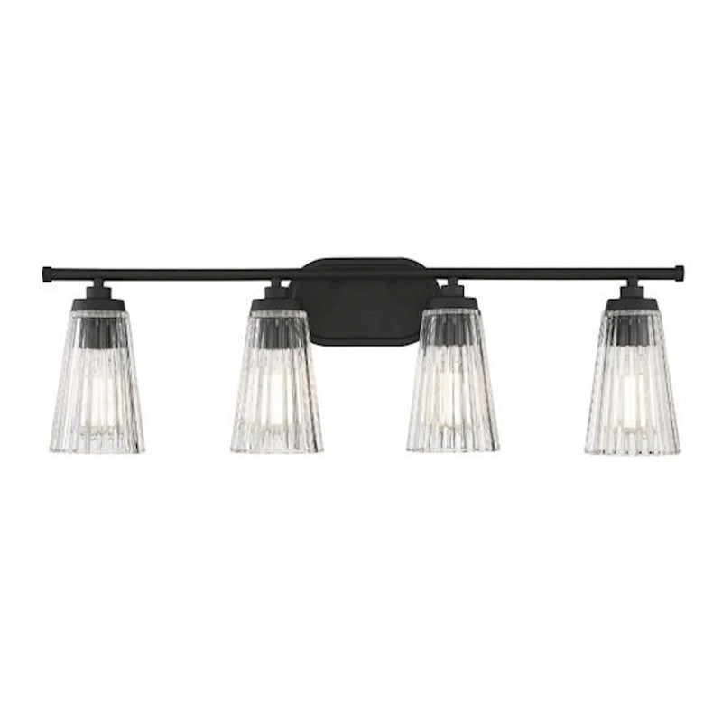 Savoy House Chantilly 4-Light Bathroom Vanity Light, Matte Black